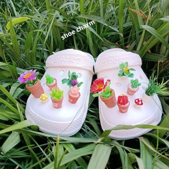 Succulent shoe charm garden houseplants mushroom cactus violet - Picture 2 of 12